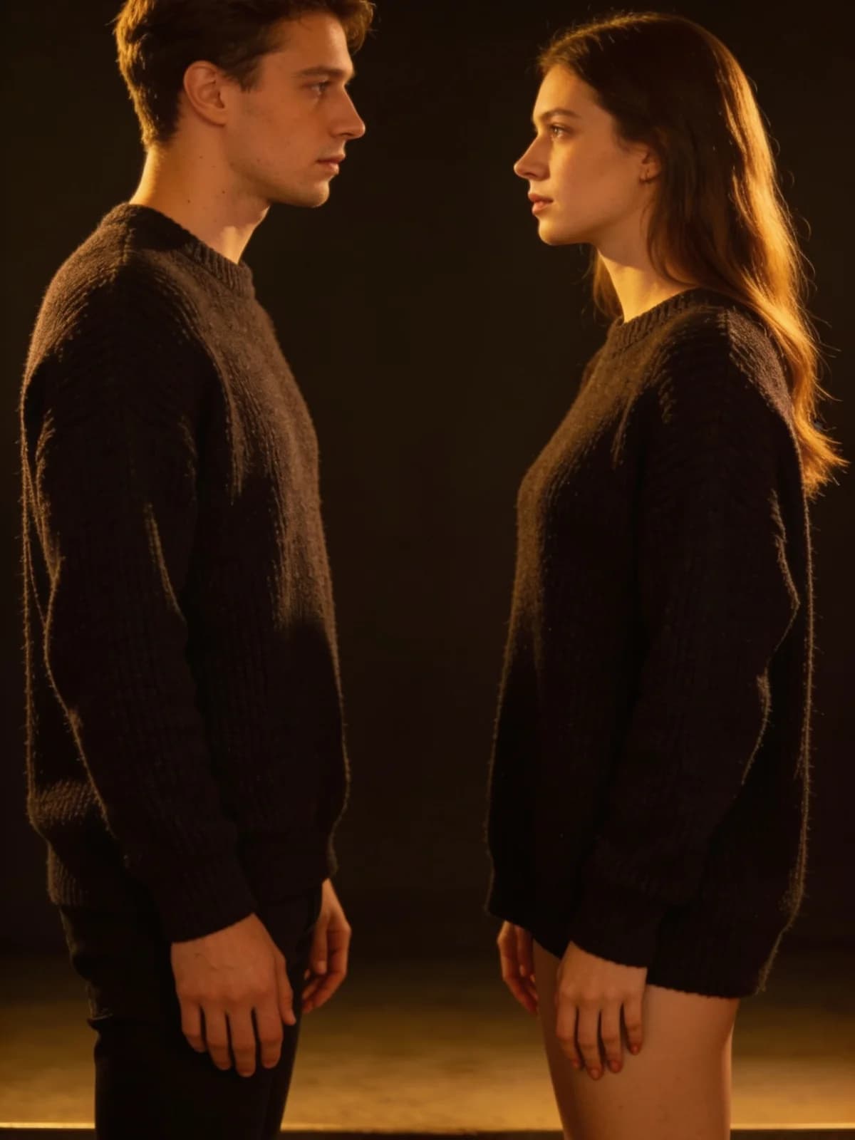 Matched dual-adult framing before a contact motion brief