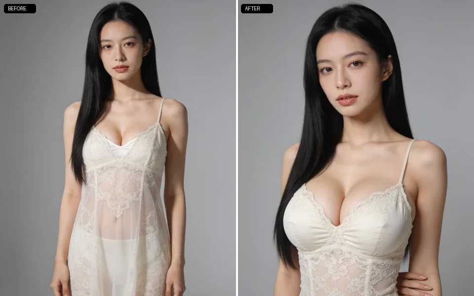 AI breast expansion intensity ladder illustration