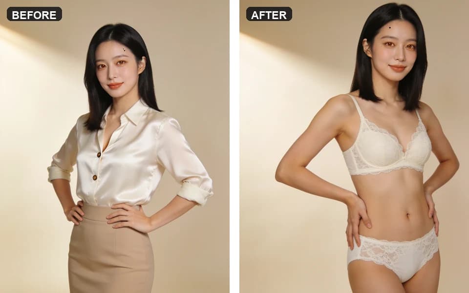 AI clothes remover finish preset illustration for private adult edits