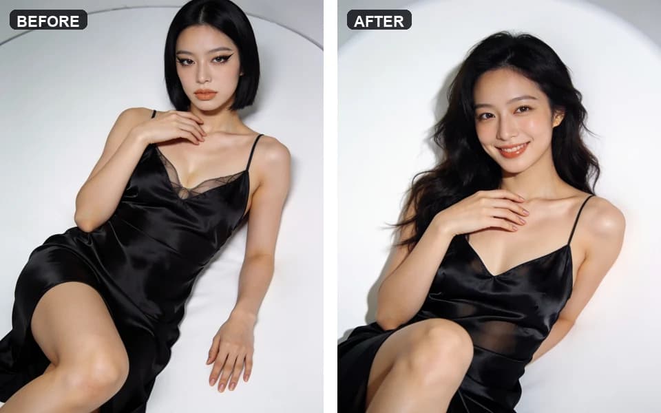 Illustration of source photo and face reference slots for AI face swap