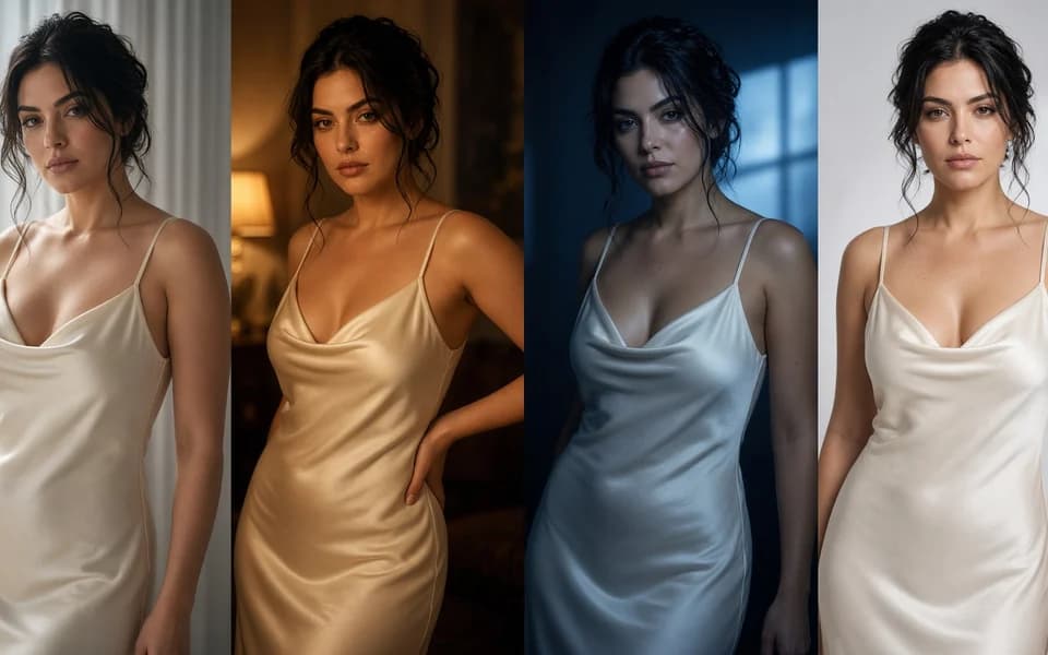 Four private adult still looks from one identity brief